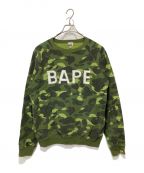 BAPE BY A BATHING APEベイプバイアベイシングエイプ）の古着「カモ柄スウェット」｜グリーン