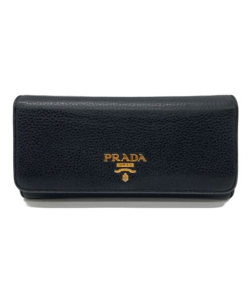 PRADA（プラダ）PRADA (プラダ) フラップ長財布 ブラックの古着・服飾アイテム