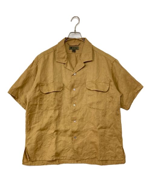 NIGEL CABOURN（ナイジェルケーボン）NIGEL CABOURN (ナイジェルケーボン) OPEN COLLAR SHIRT LINEN TWILL ブラウン サイズ:46の古着・服飾アイテム