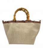 LeSportsacレスポートサック）の古着「BAMBOO RAFFIA TOTE S」｜ベージュ