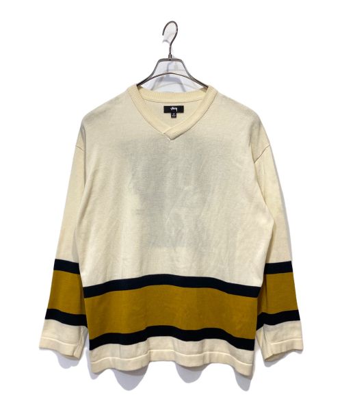 stussy（ステューシー）stussy (ステューシー) Hockey Sweater アイボリー サイズ:Sの古着・服飾アイテム