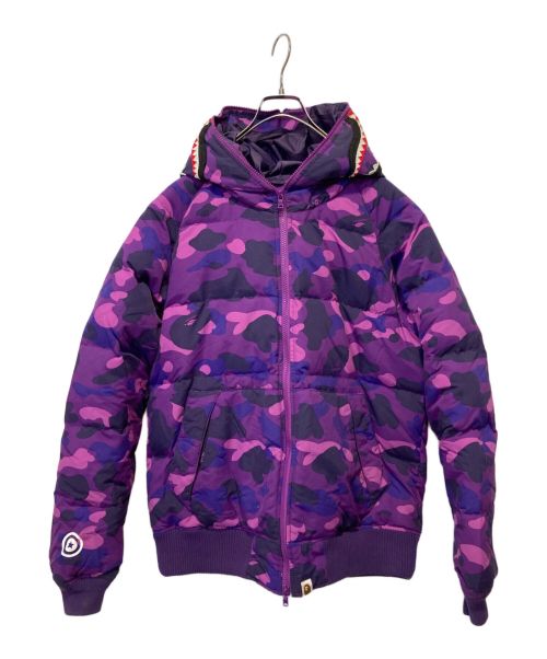 A BATHING APE（アベイシングエイプ）A BATHING APE (アベイシングエイプ) シャークダウンジャケット パープル サイズ:Lの古着・服飾アイテム