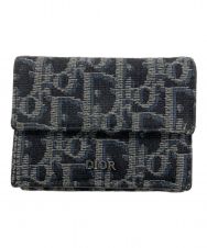 Dior (ディオール) D OBLIQUE TRIFOLD WALLET グレー