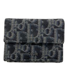 Dior（ディオール）の古着「D OBLIQUE TRIFOLD WALLET」｜グレー