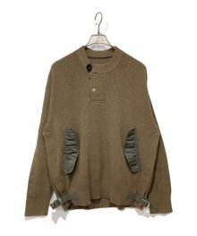 sacai（サカイ）の古着「Nylon Twill x Knit Pullover」｜ブラウン