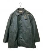 YOKEヨーク）の古着「CUT-OFF LEATHER CAR COAT JACKET」｜グリーン