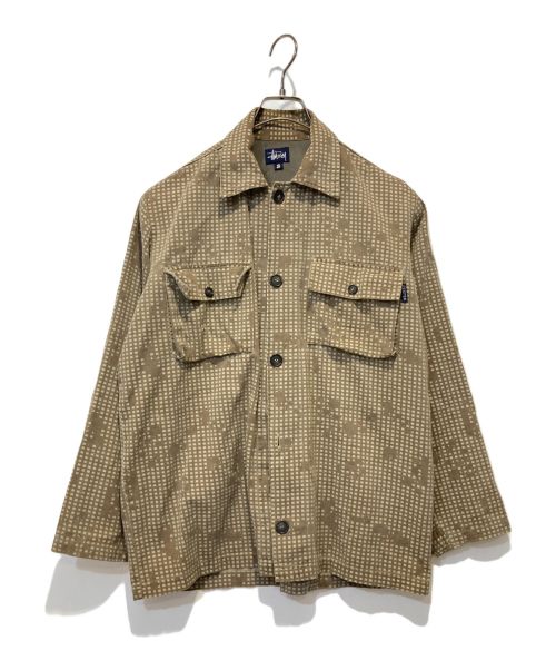 stussy（ステューシー）stussy (ステューシー) ナイトカモフラミリタリーシャツ ブラウン サイズ:Sの古着・服飾アイテム