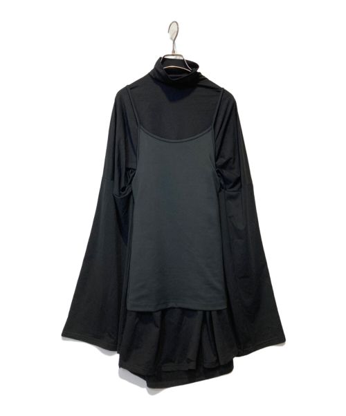 MM6 Maison Margiela（エムエムシックス メゾンマルジェラ）MM6 Maison Margiela (エムエムシックス メゾンマルジェラ) レイヤード ドレス ワンピース ブラック サイズ:Sの古着・服飾アイテム