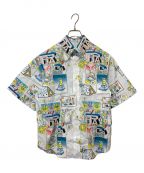 PRADAプラダ）の古着「TOTEM PRINT POPLIN SHIRT」｜スカイブルー