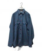 INTERIMインテリム）の古着「LIMITED WOOL CHECK DRAP CPO SH」｜ブルー