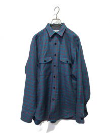 INTERIM（インテリム）の古着「LIMITED WOOL CHECK DRAP CPO SH」｜ブルー