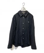 KITHキス）の古着「Roanne Oversized Pinstripe Shirt」｜ブラック