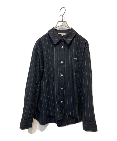 KITH（キス）KITH (キス) Roanne Oversized Pinstripe Shirt ブラック サイズ:Sの古着・服飾アイテム