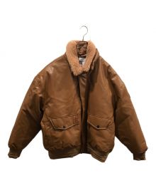 EVISEN（エビセン）の古着「2-WAY COLLAR LEATHER DOWN JACKET」｜ブラウン