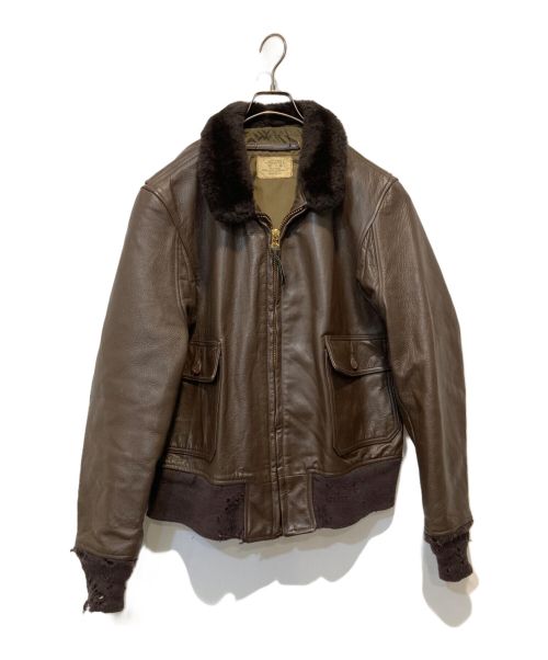 U'S NAVY（ユーエスネイビー）U'S NAVY (ユーエスネイビー) G-1 FLIGHT JACKET ブラウン サイズ:46の古着・服飾アイテム