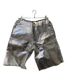 COMME des GARCONS HOMME PLUS（コムデギャルソンオムプリュス）の古着「ムラプリントメタリックショーツ」｜シルバー(色)