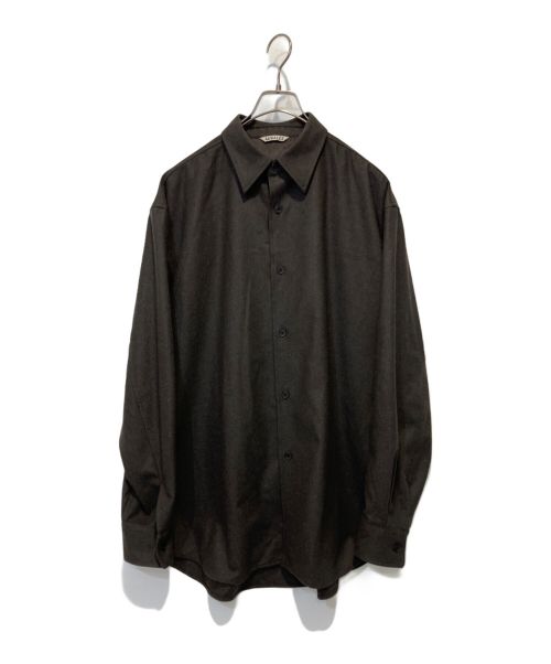 AURALEE（オーラリー）AURALEE (オーラリー) WOOL FULLING FLANNEL SHIRTS ブラウン サイズ:5の古着・服飾アイテム