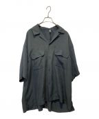 KAPTAIN SUNSHINEキャプテンサンシャイン）の古着「Silk Gabadine Open Collar Shirt」｜グレー