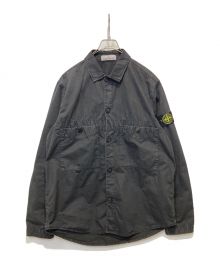 STONE ISLAND（ストーンアイランド）の古着「ガーメントダイコットンワークシャツ」｜ブラック