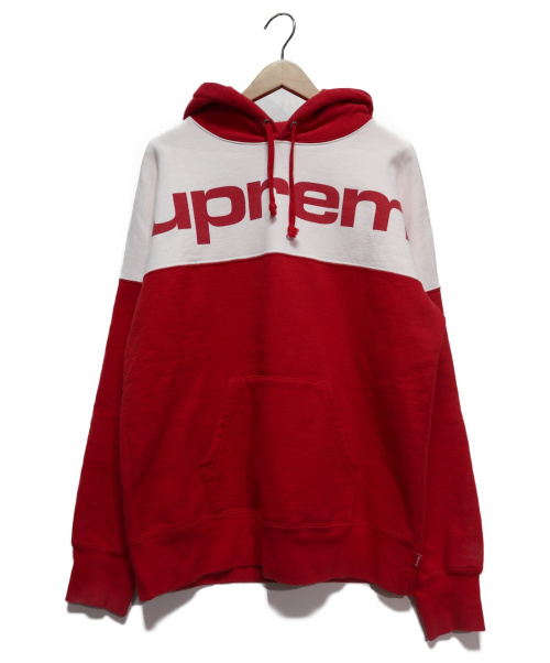 supreme blocked hooded sweatshirt