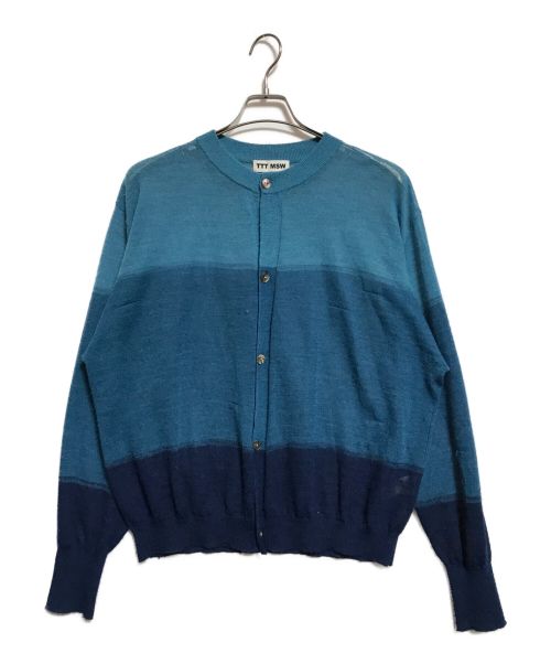 TTT MSW（ティー）TTT MSW (ティー) GRADATION KNIT CARDIGAN ブルー サイズ:Mの古着・服飾アイテム