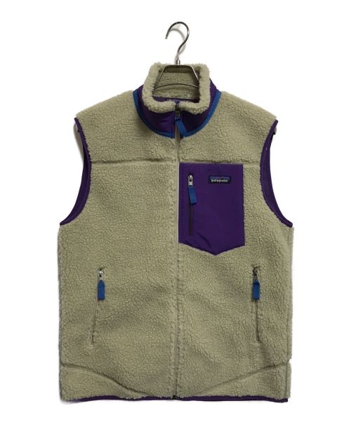 Patagonia（パタゴニア）Patagonia (パタゴニア) Classic Retro-X Vest アイボリー×パープル サイズ:Mの古着・服飾アイテム