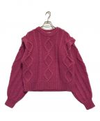 CLANEクラネ）の古着「BELL SLEEVE TURTLE KNIT TOPS」｜ピンク