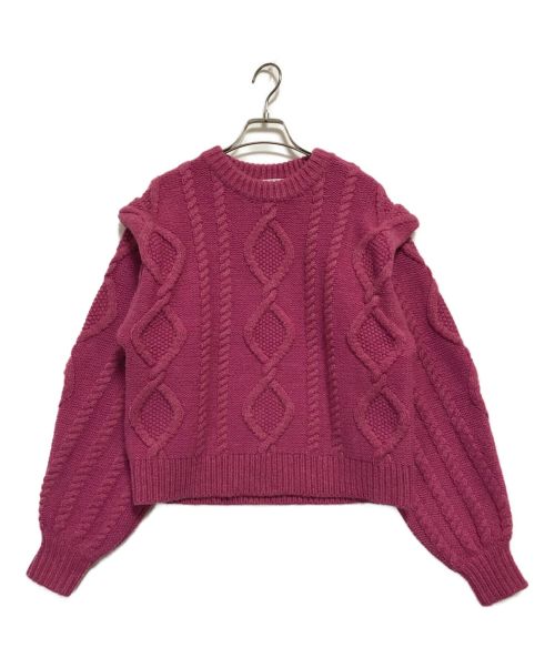 CLANE（クラネ）CLANE (クラネ) BELL SLEEVE TURTLE KNIT TOPS ピンク サイズ:1(下記参照)の古着・服飾アイテム