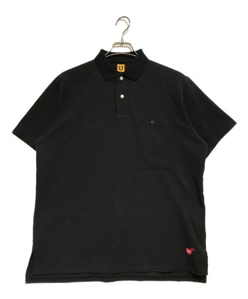 HUMAN MADE（ヒューマンメイド）HUMAN MADE (ヒューマンメイド) BIG POLO SHIRT ブラック サイズ:Mの古着・服飾アイテム