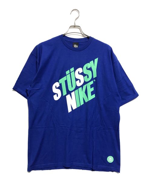 stussy（ステューシー）stussy (ステューシー) NIKE (ナイキ) プリントTシャツ ブルー サイズ:XL 未使用品の古着・服飾アイテム