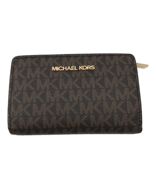 MICHAEL KORS（マイケルコース）MICHAEL KORS (マイケルコース) 2つ折り財布 ブラウン×グリーンの古着・服飾アイテム