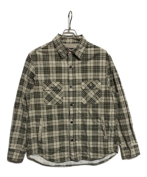 stussy（ステューシー）stussy (ステューシー) CPOジャケット ベージュ×グリーン サイズ:Lの古着・服飾アイテム