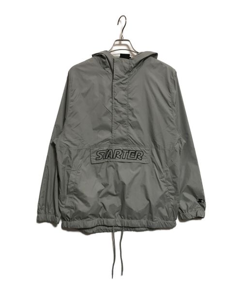 THRASHER（スラッシャー）THRASHER (スラッシャー) STARTER BLACK LABEL (スターターブラックレーベル) アノラックパーカー グレー サイズ:Mの古着・服飾アイテム