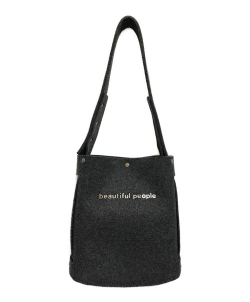 beautiful people（ビューティフルピープル）beautiful people (ビューティフルピープル) recycled felt constructive shoulder bag グレーの古着・服飾アイテム