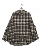 Graphpaper×THOMAS MASONグラフペーパー×トーマスメイソン）の古着「Check Oversized B.D Shirt」｜ベージュ×オレンジ