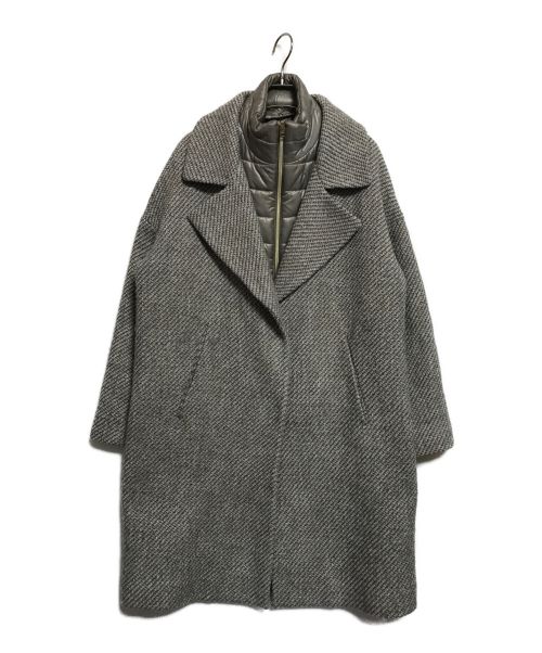 HERNO（ヘルノ）HERNO (ヘルノ) ダウン切替ツイードコート グレー サイズ:SIZE 42の古着・服飾アイテム