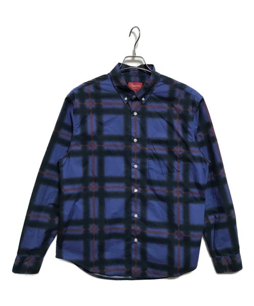 SUPREME（シュプリーム）Supreme (シュプリーム) 21SS Spray Tartan Shirt ネイビー×レッド サイズ:Sの古着・服飾アイテム