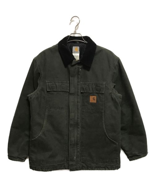 CarHartt（カーハート）CarHartt (カーハート) ダック地ジャケット グリーン×ブラック サイズ:Mの古着・服飾アイテム