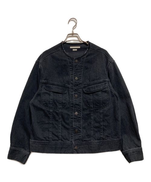 BLURHMS（ブラームス）BLURHMS (ブラームス) COLLARLESS Denim Jacket ブラック サイズ:0（下記参照）の古着・服飾アイテム