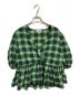 Ganni（ガニー）の古着「Seersucker Check Wrap Blouse」｜グリーン