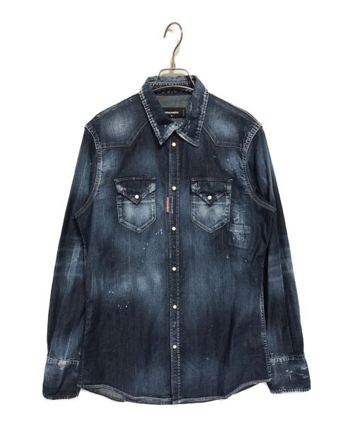 DSQUARED2（ディースクエアード）DSQUARED2 (ディースクエアード) Western Dark Shirt インディゴ サイズ:SIZE48の古着・服飾アイテム