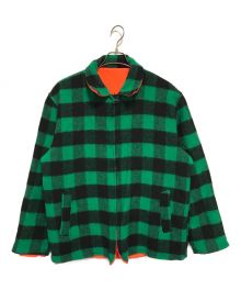 JOHNSON WOOLEN MILLS（ジョンソンウーレンミルズ）の古着「ウールリバーシブルジャケット」｜グリーン×オレンジ