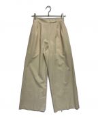 THINGS THAT MATTERシングスザットマター）の古着「T/R DOUBLE TUCK WIDE PANTS」｜ベージュ