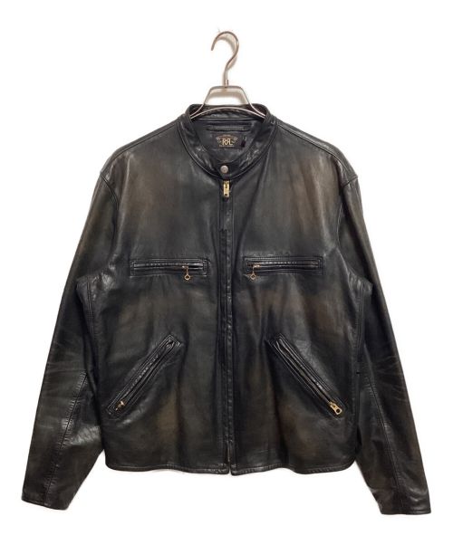 RRL（ダブルアールエル）RRL (ダブルアールエル) MILLER JACKET ホースハイドレザージャケット ブラック サイズ:xlの古着・服飾アイテム