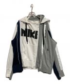 NIKE×sacaiナイキ×サカイ）の古着「Double-Zip Hoodie」｜ホワイト×グレー