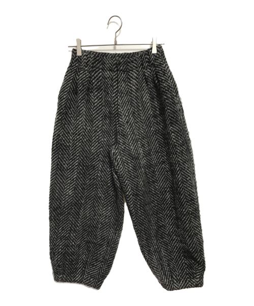 BASISBROEK（バージスブルック）BASISBROEK (バージスブルック) ウールロービングツイードロングエッグパンツ ブラック サイズ:SIZE 1の古着・服飾アイテム