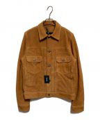 MINEDENIMマインデニム）の古着「Deer Suede Trucker JKT」｜ベージュ