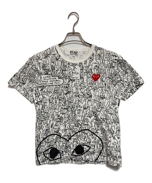 PLAY COMME des GARCONS（プレイ コムデギャルソン）PLAY COMME des GARCONS (プレイ コムデギャルソン) プリントTシャツ ホワイト サイズ:Sの古着・服飾アイテム