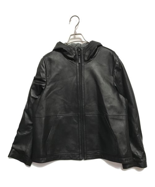 MERION（メリオン）MERION (メリオン) ラムレザーフーデッドジャケット ブラック サイズ:SIZE 15 未使用品の古着・服飾アイテム