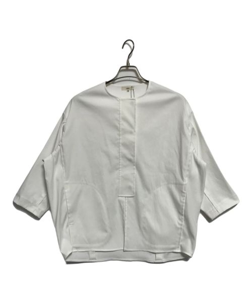YORI（ヨリ）YORI (ヨリ) ノーカラーコクーンジャケット ホワイト サイズ:38 未使用品の古着・服飾アイテム